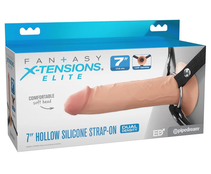 Innovative Hollow Silicone Strap-ons offer a REVOLUTION in s... Fetish Fantasy - 7" Hollow Strap-On - Flesh photo-8