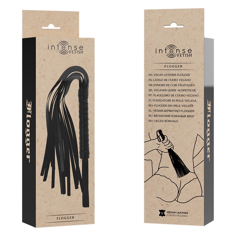 The vegan leather whip from the INTENSE FETISH brand is an a... Intense - Vegan Flogger - Black photo-5