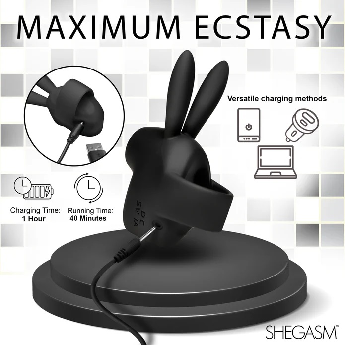 This Sucky Bunny Clit Stimulator is the cutest addition to y... Inmi - Shegasm Sucky Bunny Clit Stimulator - Black photo-5