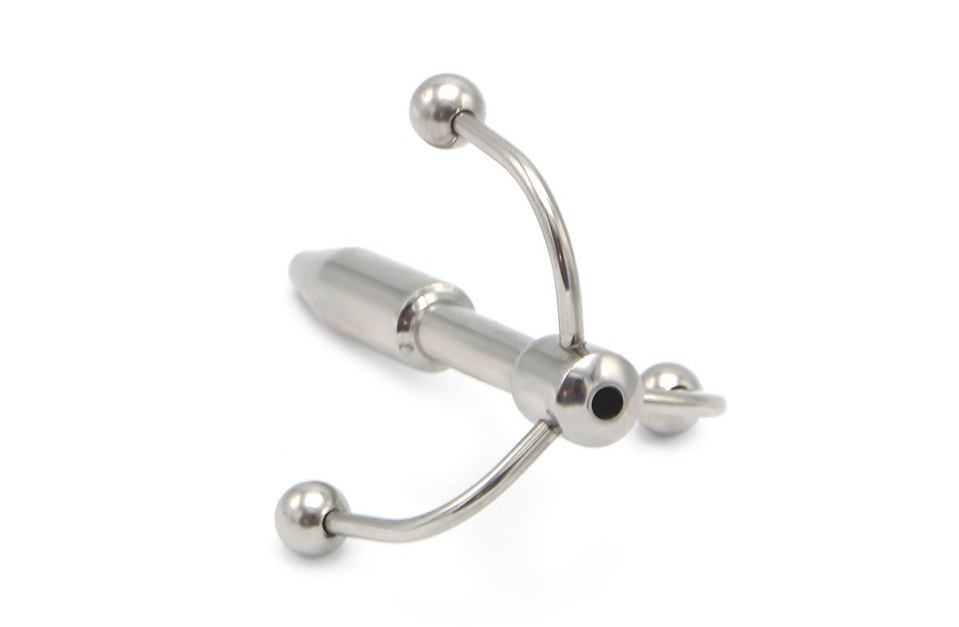 The amazing stainless steel penis plug is shaped like a grap... Kiotos - Hollow Grappling Cock Hook photo-2