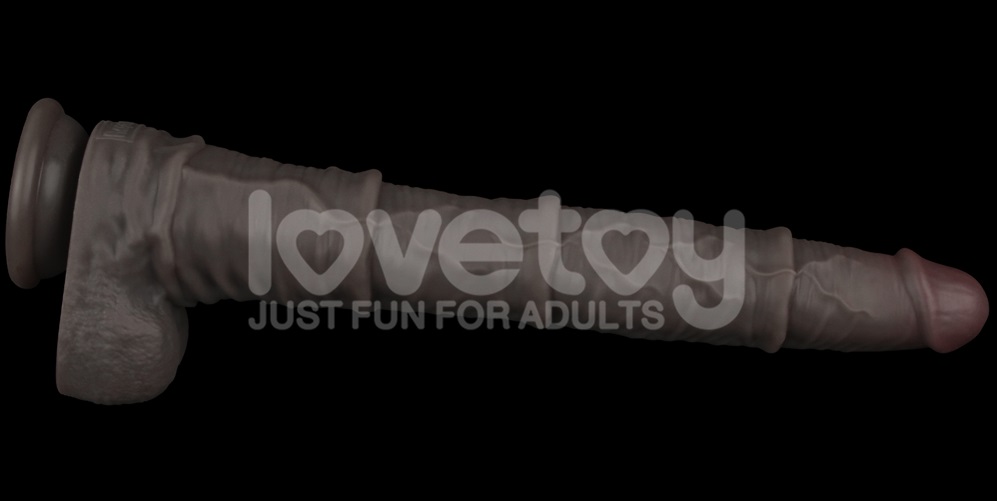 Built to deliver the most lifelike satisfaction, Love Toy Du... Lovetoy - 16" Dual Layered King Sized Cock - Black photo-8