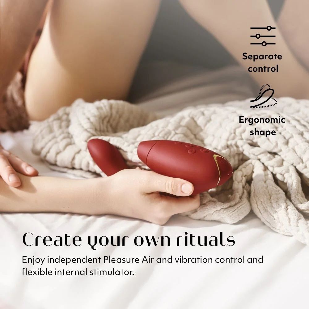 簡介
Womanizer DUO 2 是一款高端雙重刺激按摩器,將創新的 Pleasure Air 陰蒂吸啜技... Womanizer - DUO 2 陰蒂吸啜及G點按摩器 - 酒紅色 照片-7