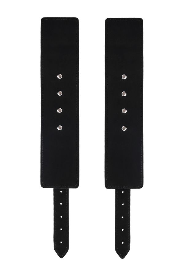 Cuffs are made of genuine leather with a velour lining. Nick... Anonymo - Ankle Cuffs - Black photo-10
