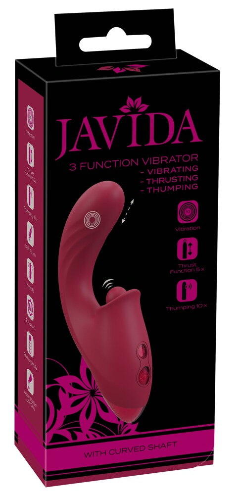 The lightweight and easy-to-use 3 Function Vibrator from Jav... Javida - Thrusting 3 Function Vibrator - Purple photo-13