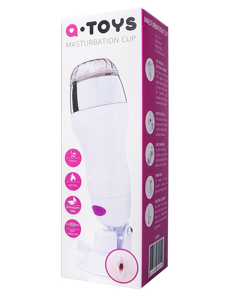 Suction cup base - 150° rotary
Voice system
Gentle realistic... A-Toys - Heating Masturbation Cup - White photo-3