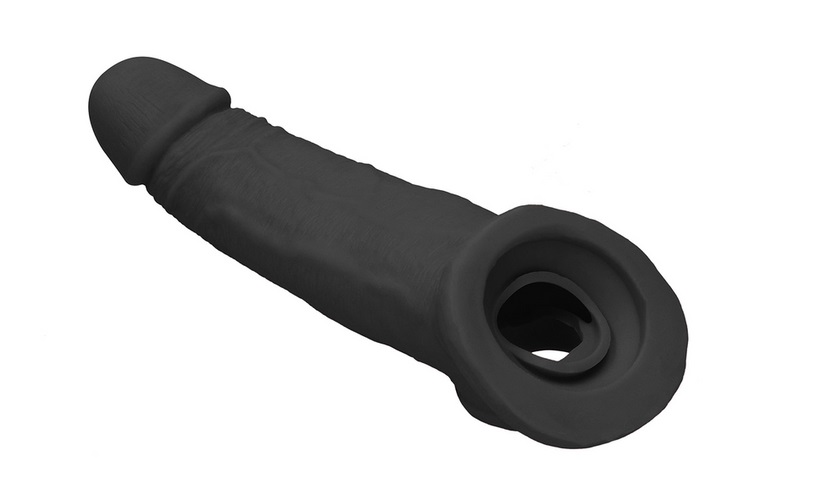 Be the bigger, better deal. The super-lifelike shapes, textu... RealRock - Penis Sleeve 9" - Black photo-8