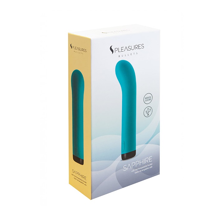Saphire is a turquoise colored vibrating bullet that is made... S Pleasures - Sapphire Bullet - Blue photo-4