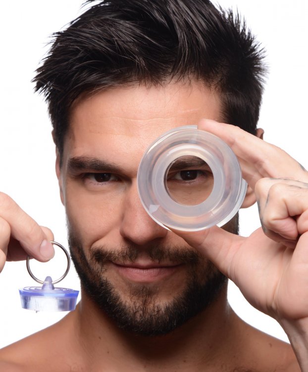 Stretch them open wide and plug them up how you wish! With t... Master Series - Ass Bung Hollow Anal Dilator L - Clear photo-3