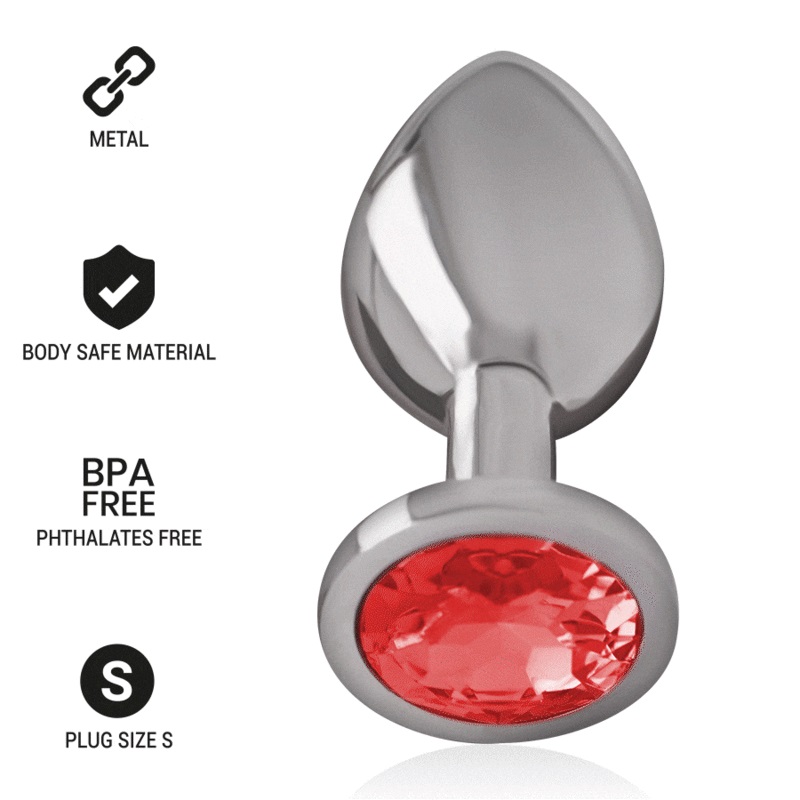 Let your buttocks shine with the anal plug from Intense, dec... Intense - Metal Gem Plug S - Red photo-3