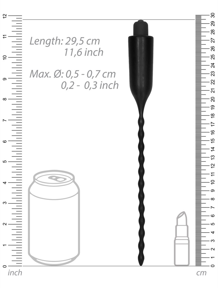 This electro-probe revs up to an impressive 12000 rpm in bot... ElectroShock - E-Stim Vibro Urethral Plug - Black photo-8