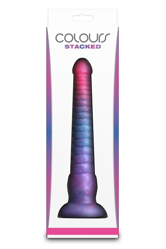 Experience pleasure like never before with Colours - Stacked... NS Novelties - 9" Colours Stacked Dildo - Pink/Blue photo-4