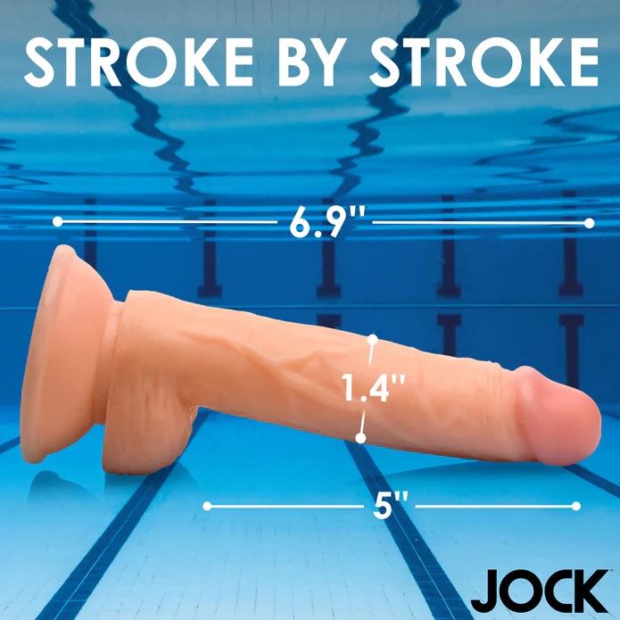 Dive deep with Swimming Simon's heavy, long pole! This r... Jock - 7" Swimming Simon Dildo w Balls - Flesh photo-10