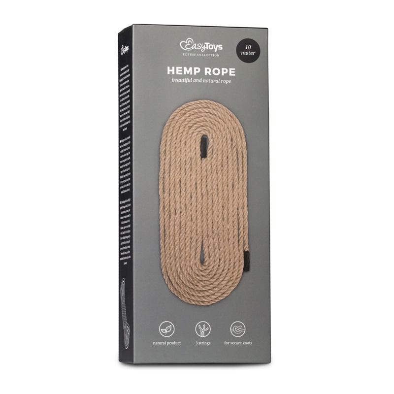 Up your bondage game with a quality bondage rope from the Ea... Easytoys - Bondage Rope 10m - Hemp photo-2