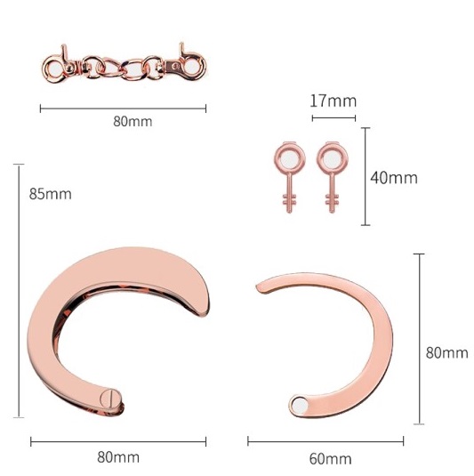 Luxurious rose gold metal handcuffs, essential for tying you... Roomfun - Flying Saucer Cuffs Diamond photo-3