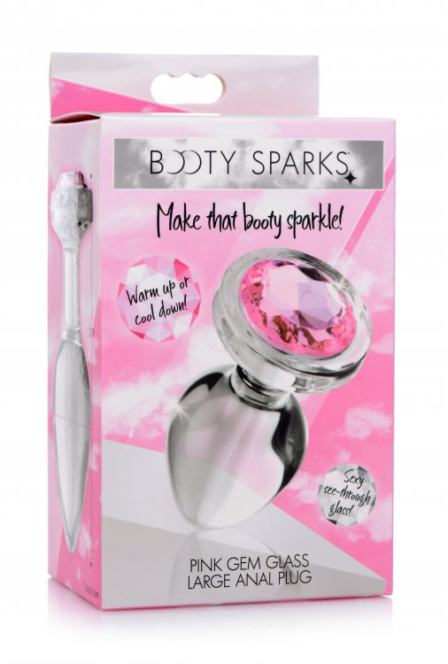 Adorn your derriere with a dazzling gem! These glassy Booty ... Booty Sparks - Gem Glass Anal Plug L-size - Pink photo-5