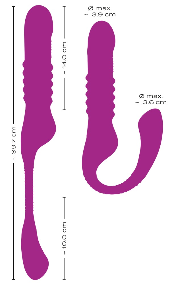 Deep double pleasure!
The flexible 3 Function Vibrator from ... Javida - 3 Function Vibrator - Pink photo-13