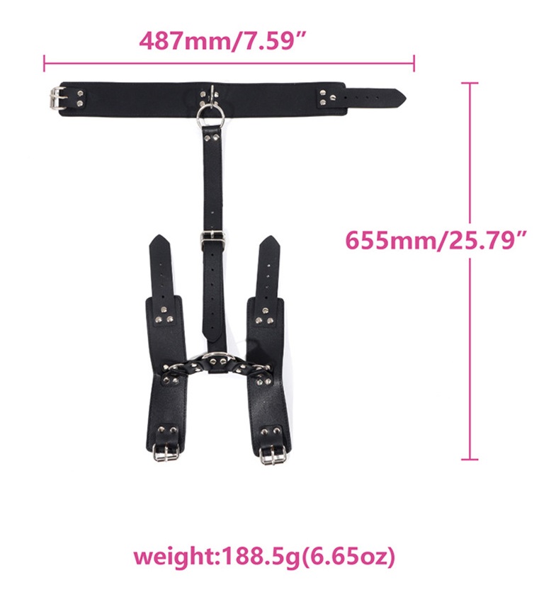 Neck to wrist restraints kit
Material: PU leather MT - Neck Wrist Restraints Kit - Black photo-7