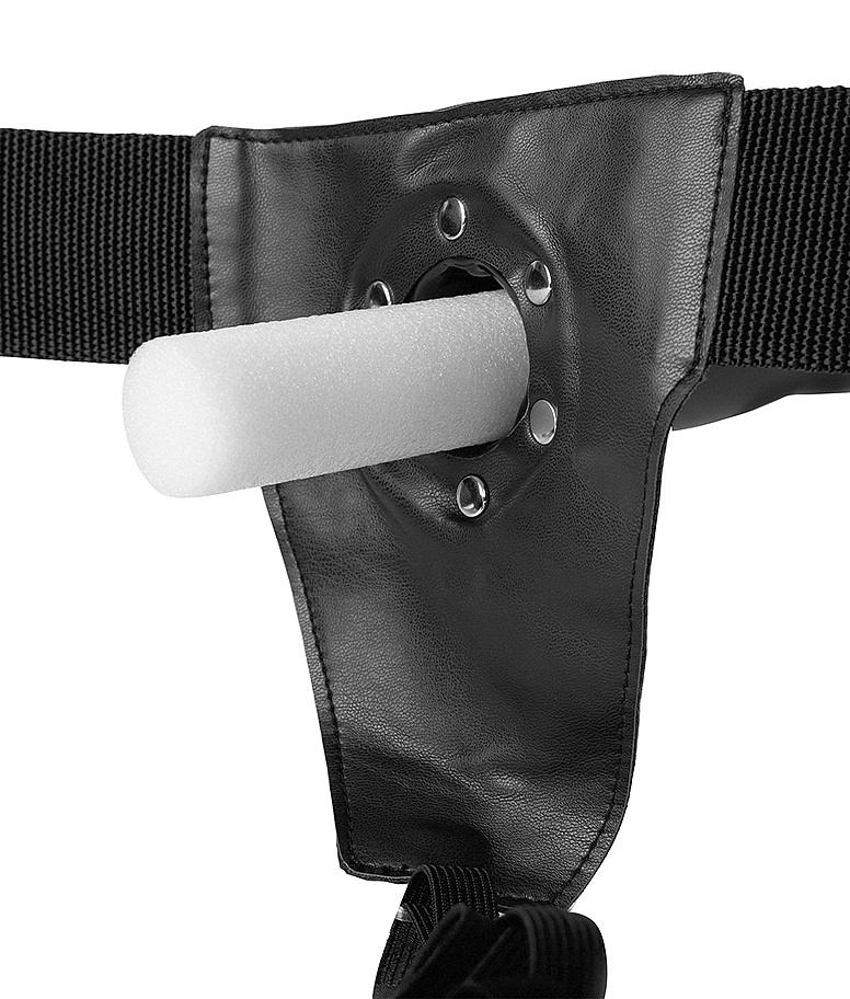 Forget all that you know about the classic Strap-On. Ouch! H... Ouch - Ribbed Hollow Strap-On 8" w Balls - Black photo-7
