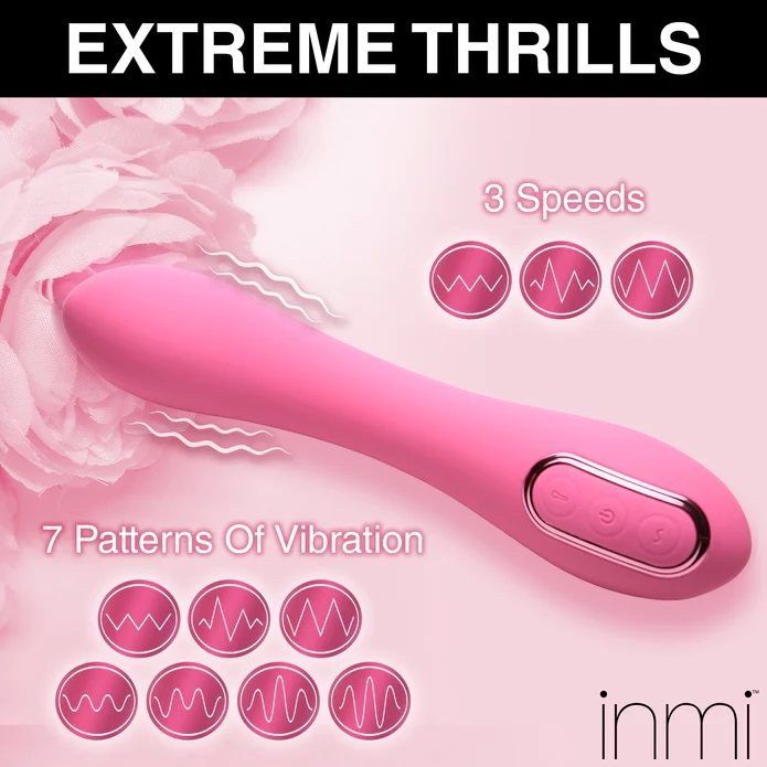 Experience targeted G-spot stimulation with a curved, inflat... Inmi - Extreme-G Inflating Vibrator - Pink photo-9