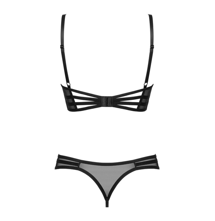 Do you like to be in the centre of attention? You won’t be a... Obsessive - Roxelia Crotchless 2pcs Set - Black - XS/S photo-6