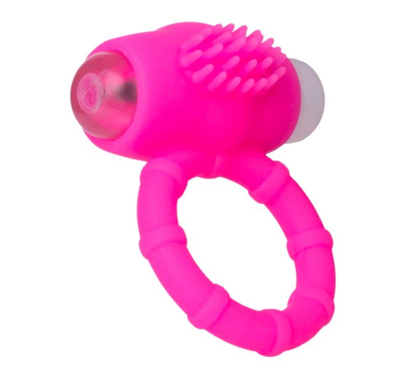 The vibrating ring has a clitoral stimulator in the form of ... A-Toys - Powerful Cock Vibro Ring - Pink photo-3
