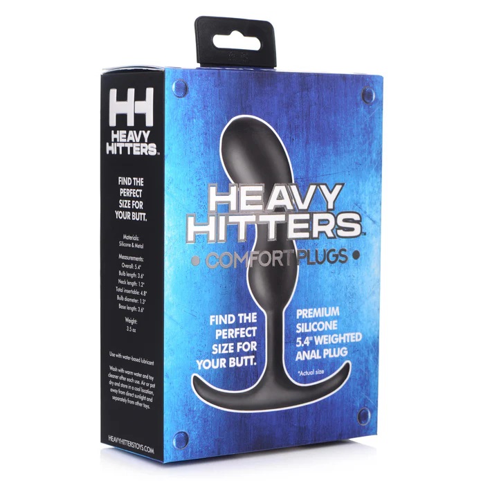Take a Heavy Hit to your backdoor - this curved comfort plug... Heavy Hitters - Weighted Prostate Plug S - Black photo-5