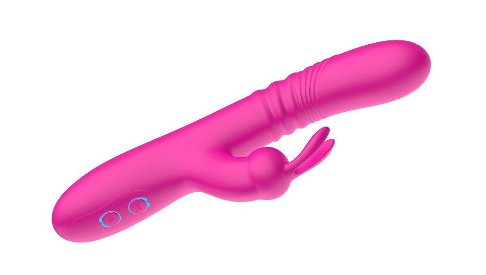 Triple-Action Stimulations: Thrusting and Vibrati... Secwell - Bunny Thrusting Rabbit Vibrator - Pink photo-4