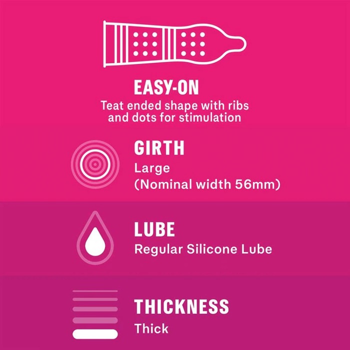 Durex PleasureMax is shaped and textured to intensify sensat... Durex - Pleasuremax Ribbed & Dotted 12's pack photo-3