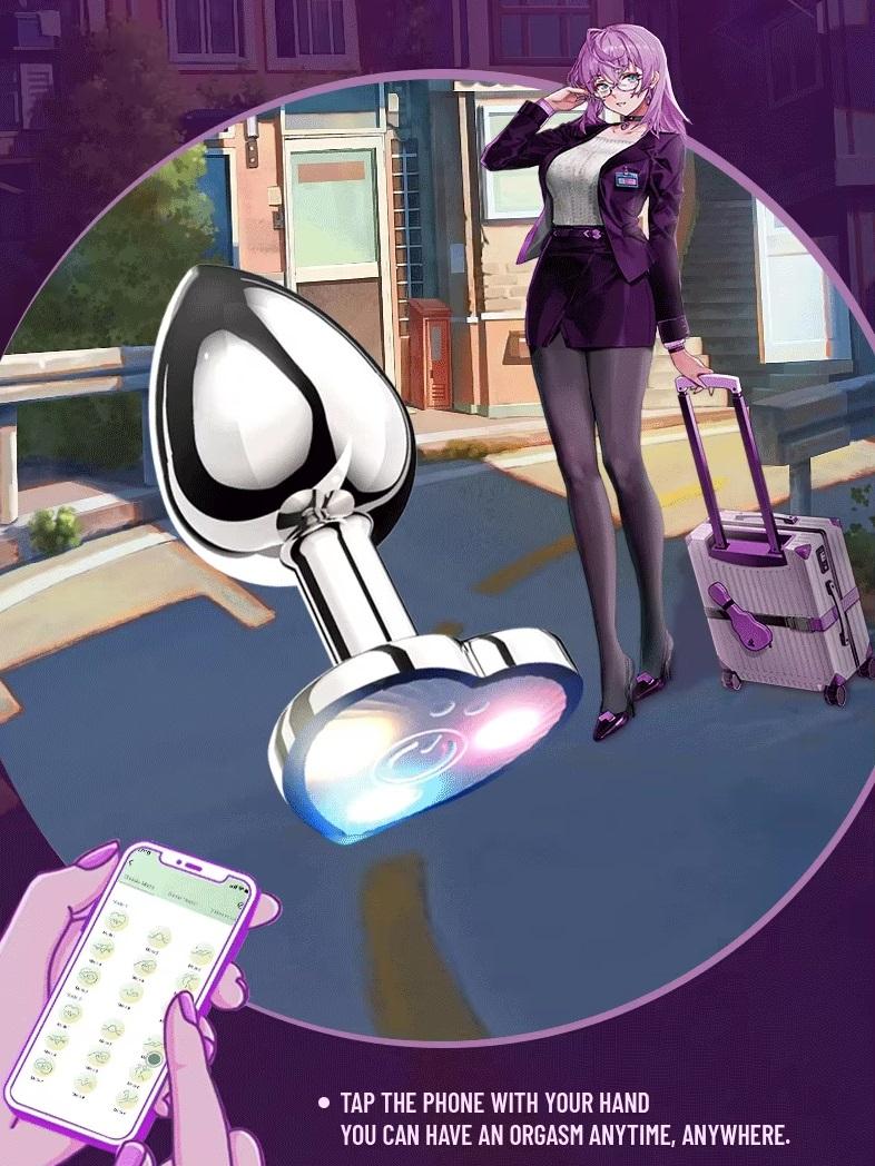 Heart base anal plug can be controlled with the included rem... MT - Heart App Vibro Plug S - Clear photo-5