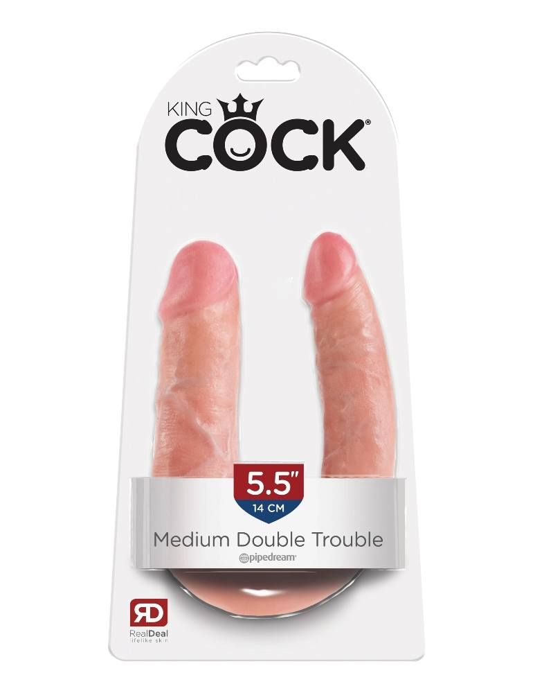 Do you want your first dildo to look and feel just like the ... King Cock - Cock U-Shape Double Trouble M - Flesh photo-7