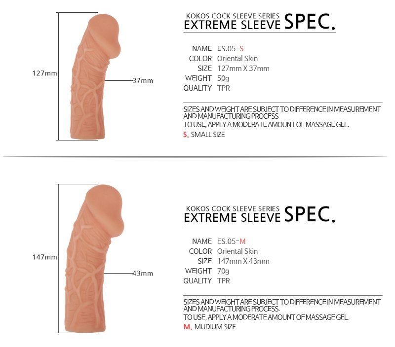 Kokos Extreme Sleeve ES-005 - very elastic nozzle on the pen... Kokos - Extreme Realistic Cock Sleeve M - Flesh photo-8