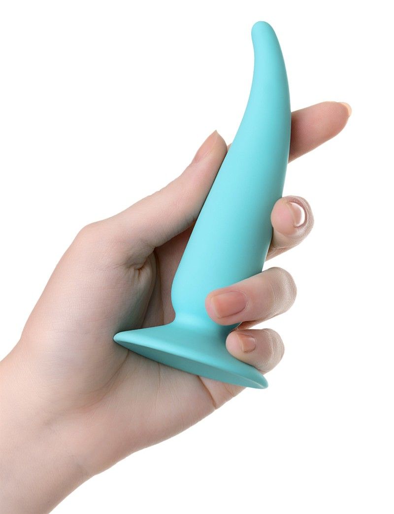 Suction cup allows hands free.
Material: Silicone
Total len... ToDo - Cappy Anal Plug - Blue photo-2
