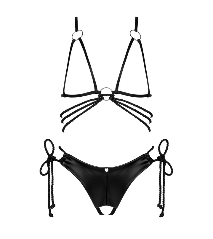 If you are looking for lingerie that will show off your wild... Obsessive - Cordellis Cupless 2pcs Set - Black photo-5