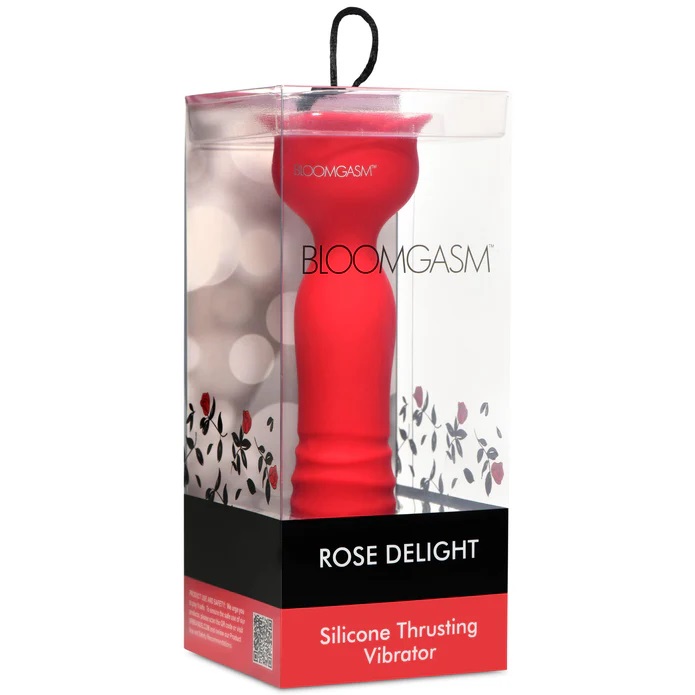Elevate your intimate moments with the Rose Delight Silicone... Bloomgasm - Rose Delight Thrusting Vibrator - Red photo-9
