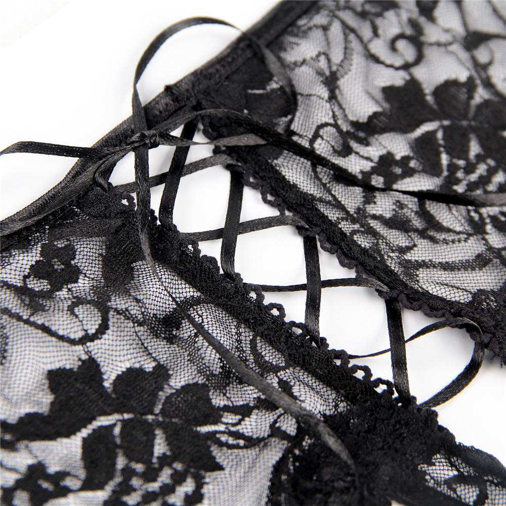 One of the most notable features of P5179 is the lace fabric... Ohyeah - Open Floral Lace Panty - Black - M photo-9