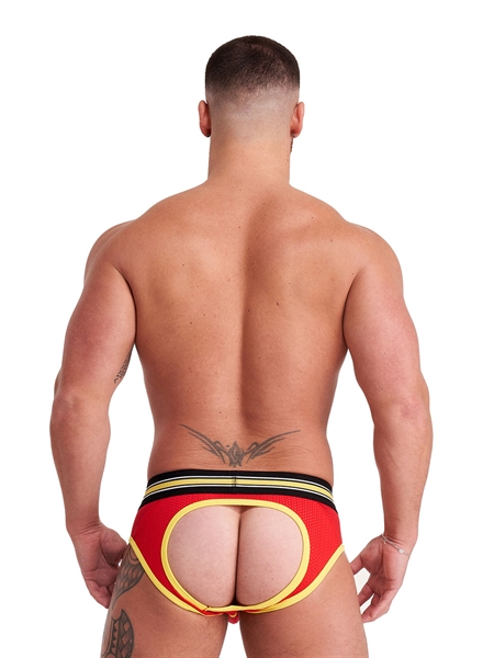 These duo coloured jock briefs are made of 54%POLYAMIDE,... Mister B - Urban Bilbao Jock Brief - Red - S photo-6