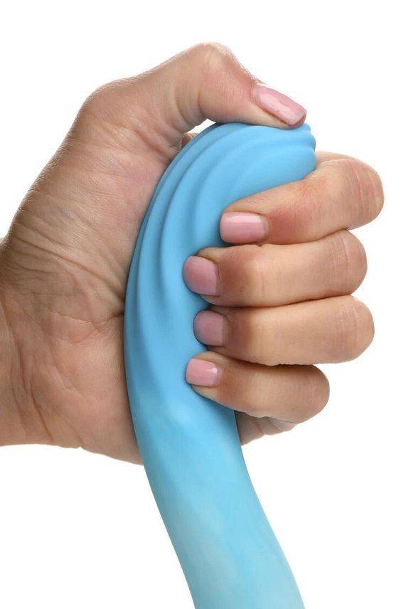 Introducing the Simply Sweet 7” Ripple Silicone Dildo in Blu... Simply Sweet - Rippled Dildo - Blue photo-2