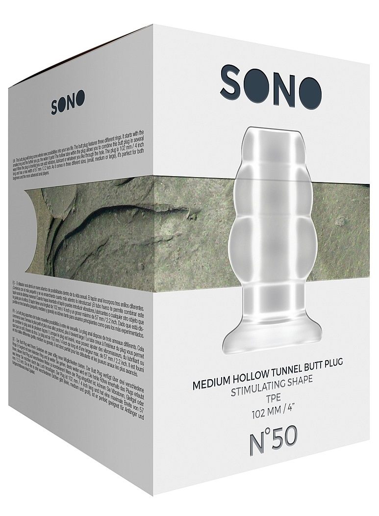 This butt plug will bring some whole new possibilities into ... Sono - #50 Hollow Tunnel Butt Plug M - Clear photo-4