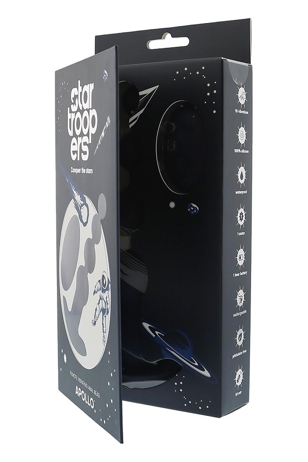 Apollo has a beaded shape, 7 vibration rhythms and 3 speeds.... Dreamtoys - Apollo Vibro Beads w Remote - Blue photo-13