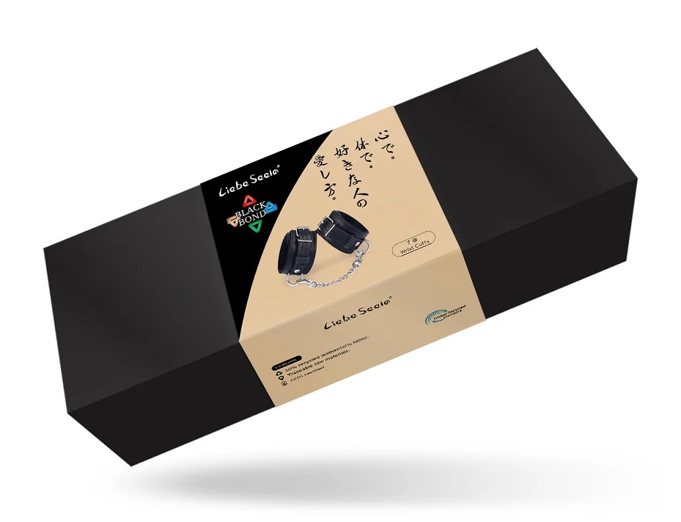 Eco-friendly material, composed of 50% recycled leather and ... Liebe Seele - Black Bond Wrist Cuffs photo-7