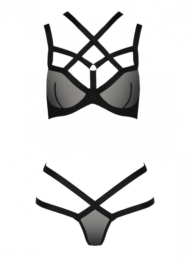 This set made by PASSION is designed from delicate tulle and... Passion - Hagar Set - Black - L/XL photo-5