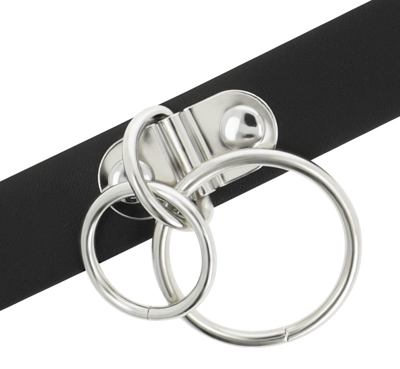 Discover Coquette Shokers! The perfect complement for your f... Coquette - Choker Double Ring Vegan Leather - Black photo-3