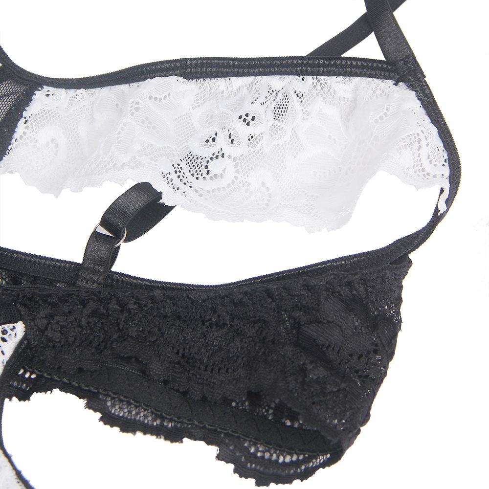 White Lace Sexy Garter Belt Maid Costume with Leg Ring
Mate... Ohyeah - Maid Costume w Garters - Black - M photo-7