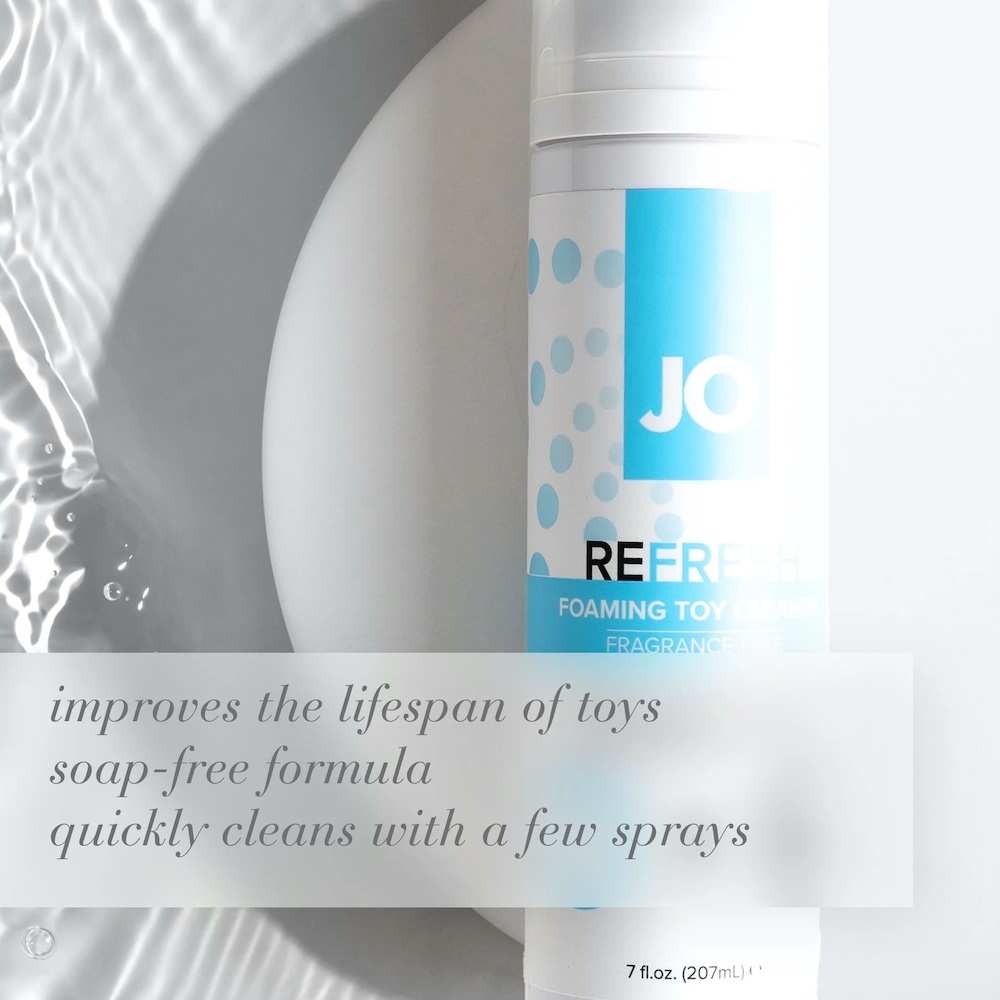 Remove batteries from toy if applicable. Pump desired amount... JO - Refresh Foaming Toy Cleaner - 50ml photo-3