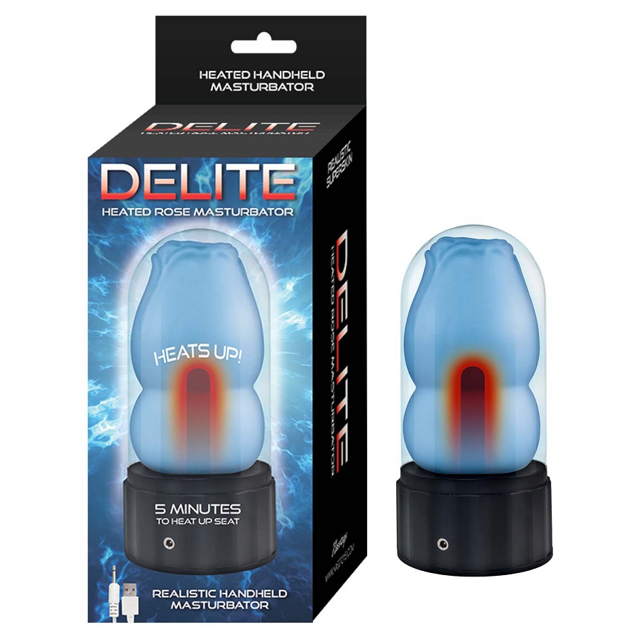 Delite Heated Rose Masturbator is your ultimate companion fo... Nasstoys - Delite Rose Heating Masturbator - Blue photo-4