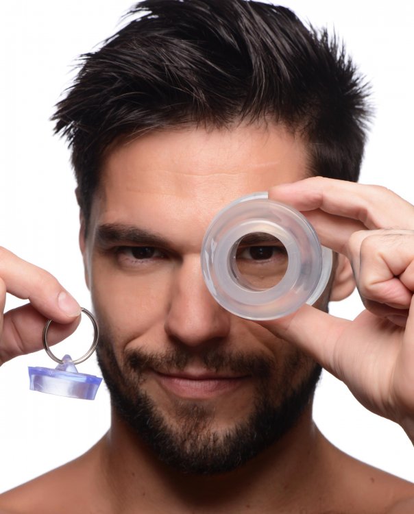 Stretch them open wide and plug them up how you wish! With t... Master Series - Ass Bung Hollow Anal Dilator M - Clear photo-3