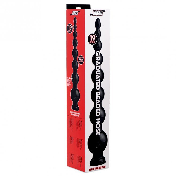 The biggest anal beads you will ever encounter, these eight ... Hosed - 19'' Graduated Beaded Hose - Black photo-4