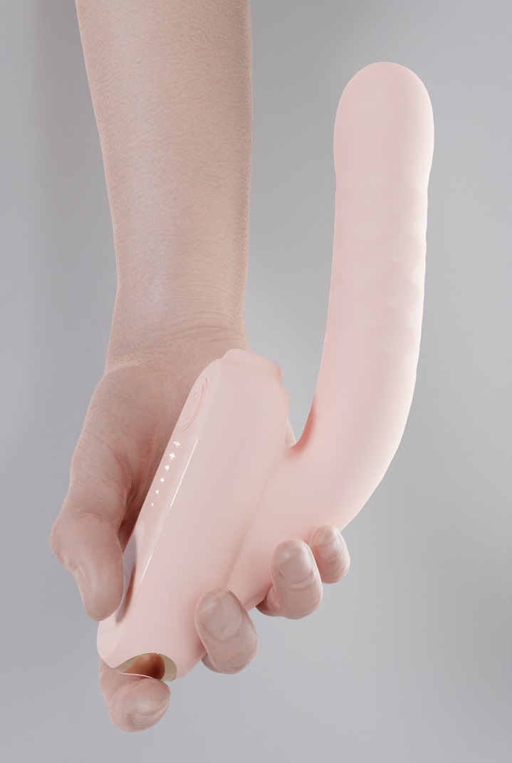 #7 Thrusting Vibrator with Suction adopts an advanced and si... Qingnan - Thrusting Vibrator w Suction #7 - Flesh Pink photo-2
