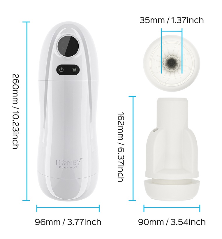 KAI 2 is an enhanced version of your favorite male masturbat... Honey Play Box - Kai 2 Automatic Sucking Masturbator - White photo-4