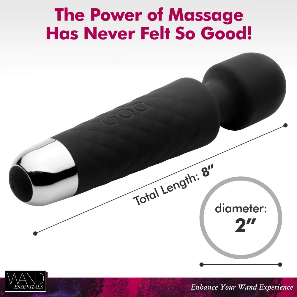 Relax in luxury with this velvety, powerful massager. Feel t... Wand Essentials - 18X Luxury Travel Massager - Black photo-8
